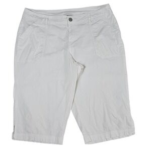 Lane Bryant Capri Pants White Cotton Stretch Cargo Plus Size 18, Summer, Casual